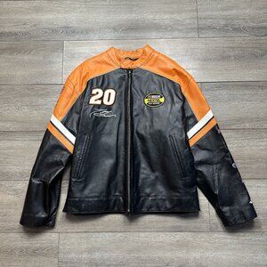 Vintage Wilsons Leather Chase Tony Stewart Suede Home Depot Nascar Jacket Medium